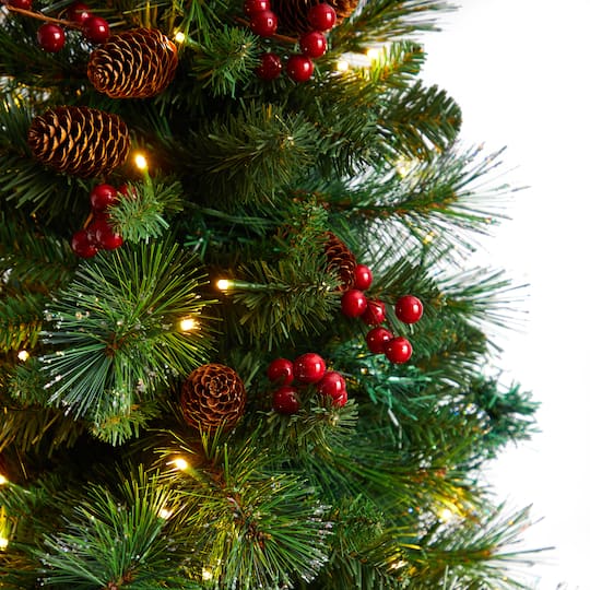 5ft. Pre-Lit Flat Back Montreal Mountain Pine Artificial Christmas Tree, White LED Lights